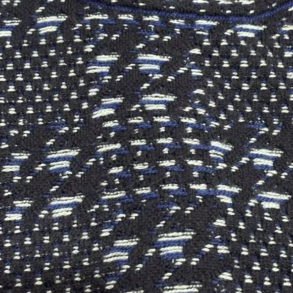 OSCAR DE LA RENTA Pixelated Houndstooth Sheath Dress Sz L BLUE